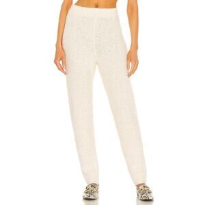 L'Academie Boucle Cream Teddy Alpaca and Wool Blend Jogger Pants